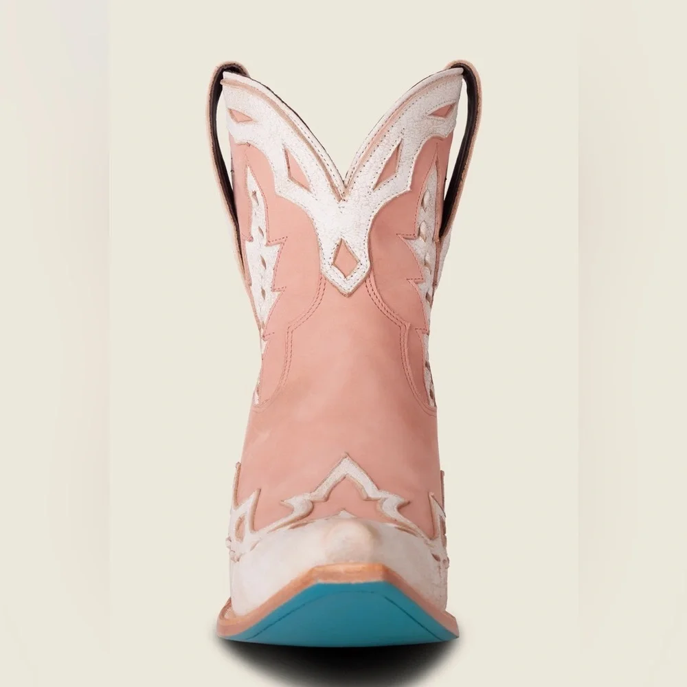 Lane boots chase the wind two tone blush and white booties size 8 - Picture 5 of 17
